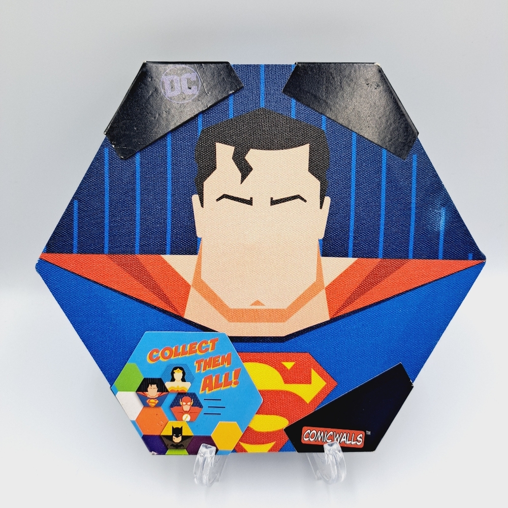 Superman Comic Hexagon Canvas Wall Art
